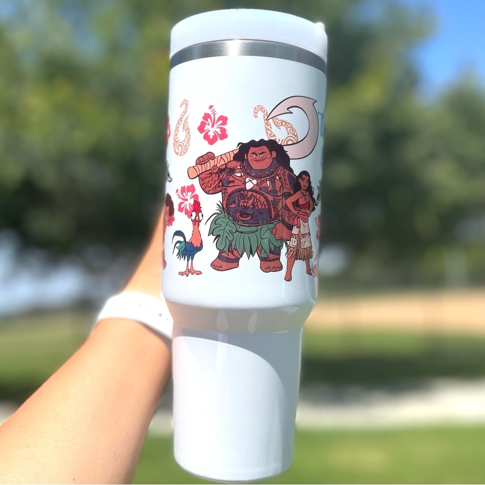 Custom 40 oz Tumbler Walt Disney Moana Maui Heihei Pig Pua Brand new double wall